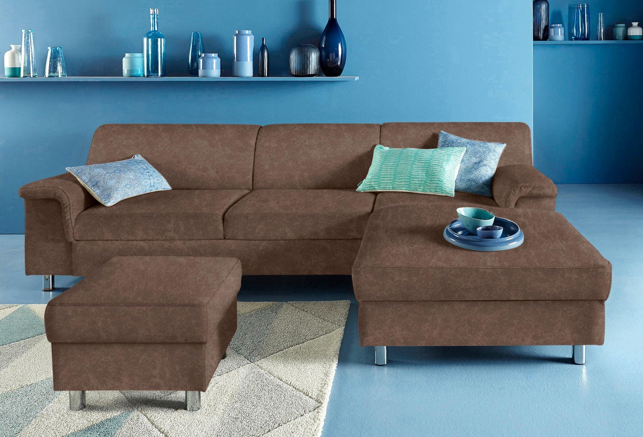INOSIGN Ecksofa "Jamie, modern und elegant, Fußhöhe 9cm, L-Form,", wahlweis günstig online kaufen