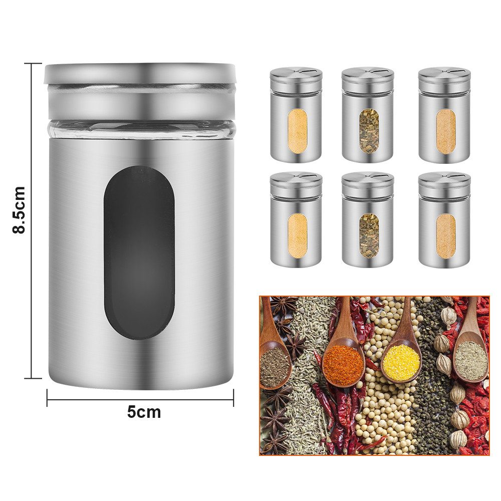 Clanmacy Gewürzständer 12/24er Gewürzglas Set, Glas mit Sichtfenster & 3 -g günstig online kaufen