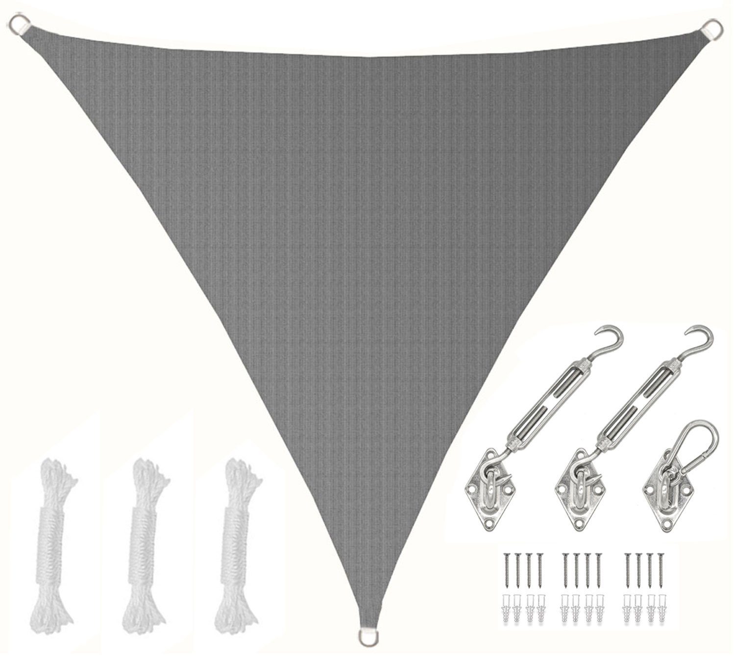 Sonnensegel mit Befestigung - 2 x 2 x 2 Winddurchlässig - Garten, Terrasse, Balkon