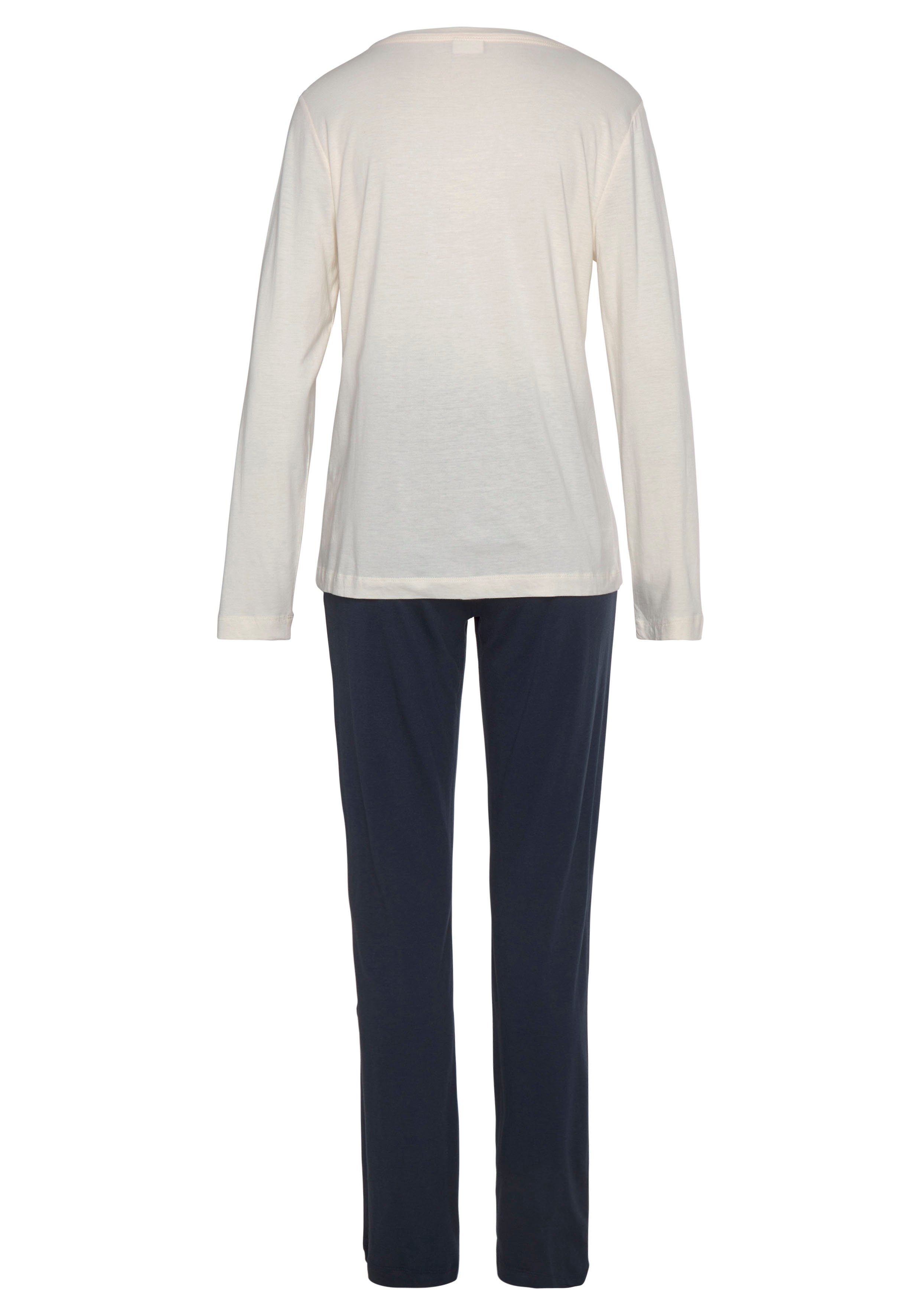 LASCANA Pyjama (2 tlg) mit Flockdruck günstig online kaufen