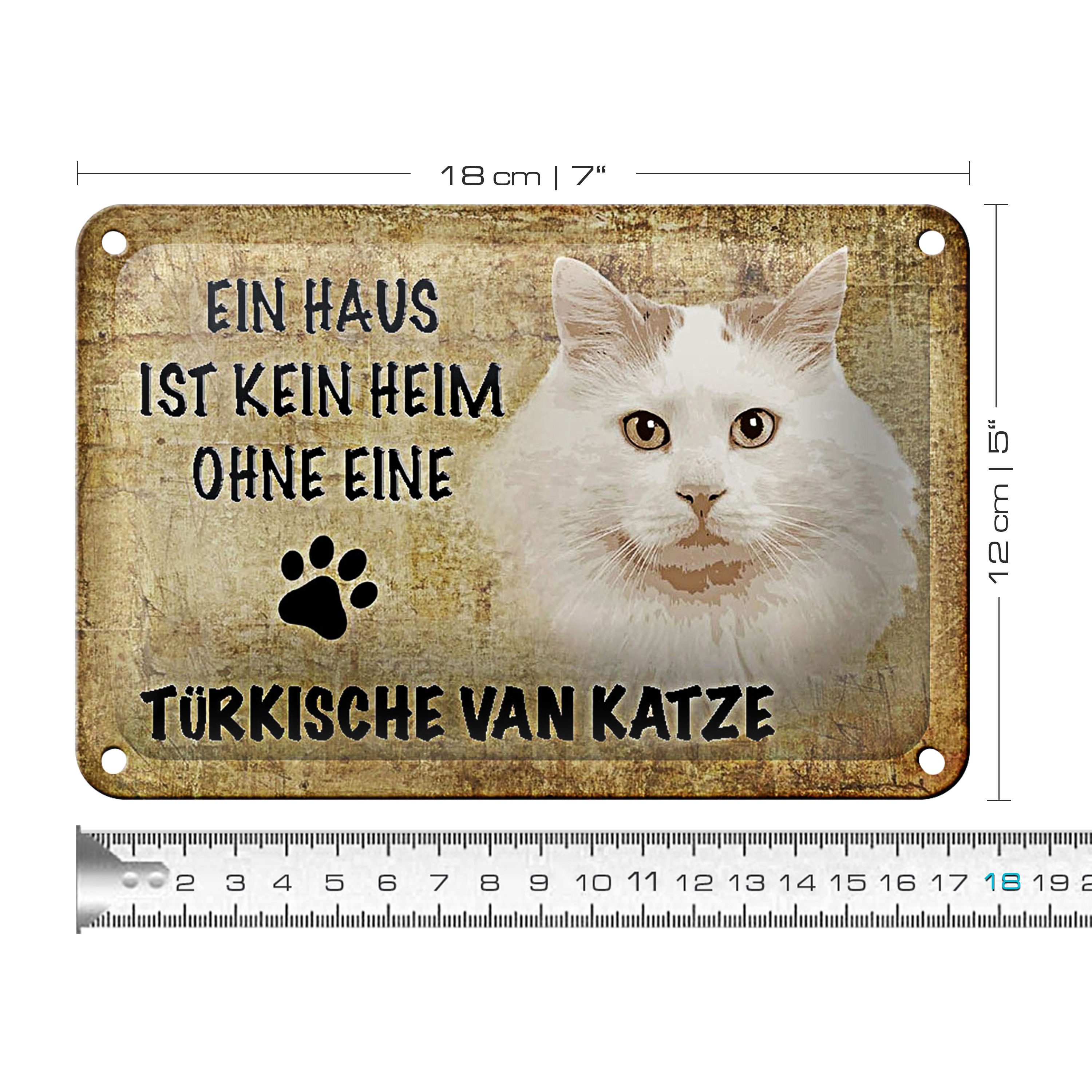Roomando Metallschild Spruch 18x12cm türkische Van Katze