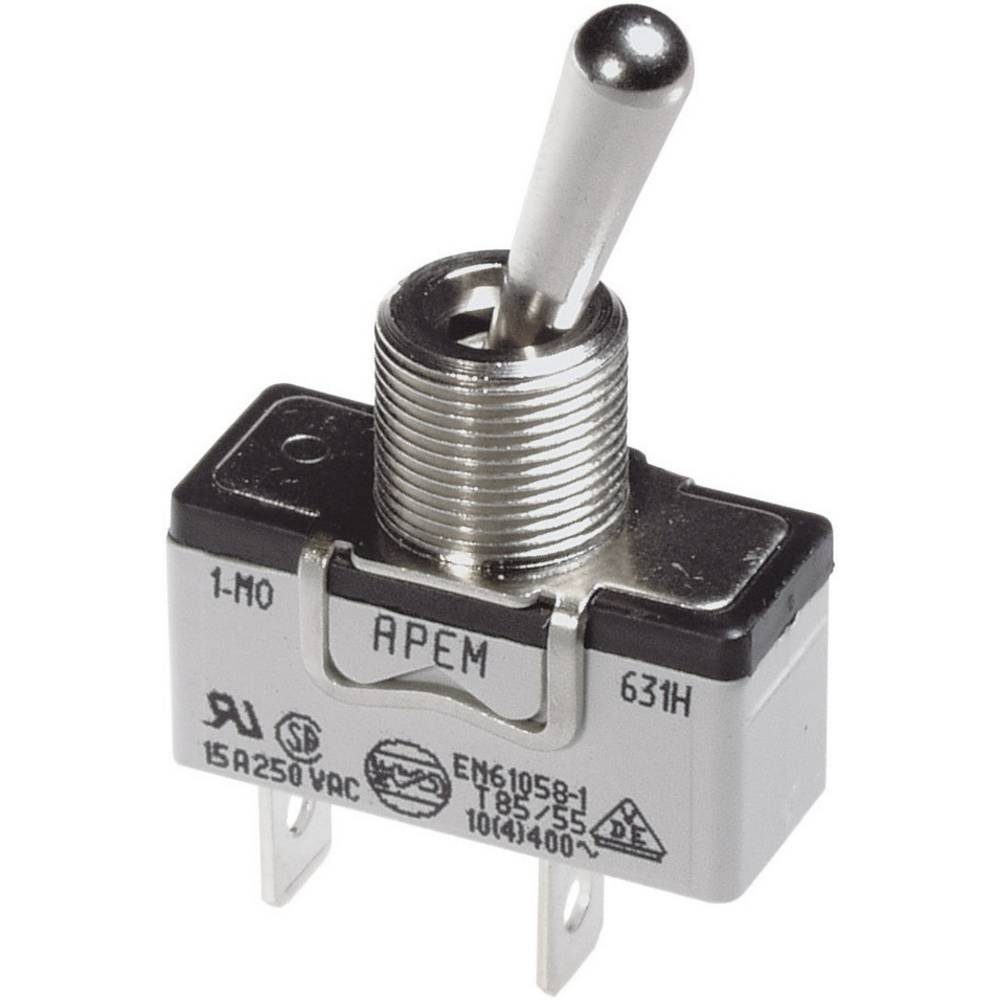 APEM Schalter Hebelschalter für hohe V/AC, 250 Stromstärke Metallhebel