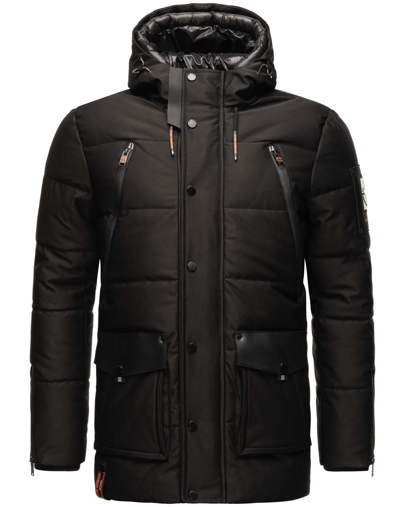 Stone Harbour Winterjacke Mitjaa Warm gefütterter Herren Wintermantel mit doppelter Kapuze