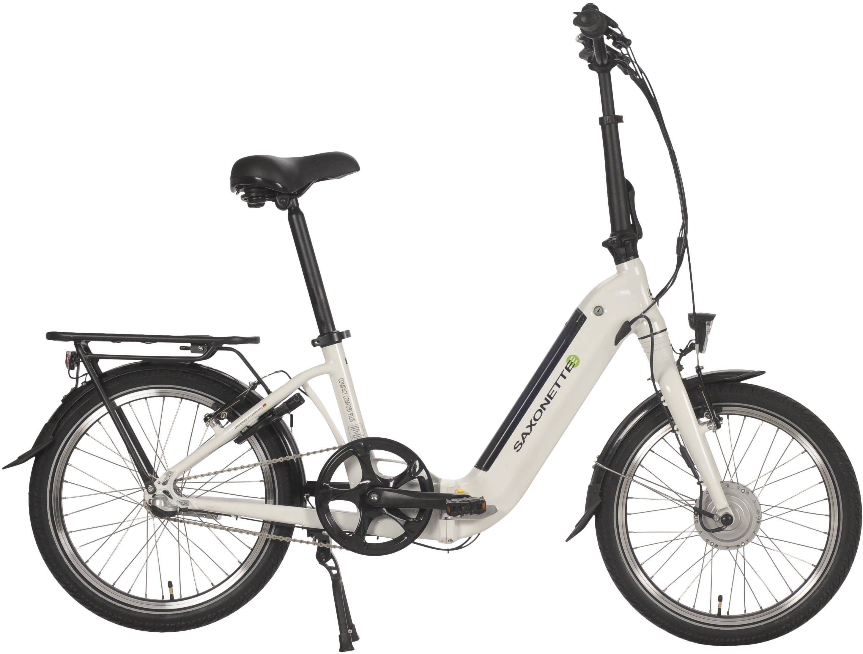SAXONETTE E-Bike Compact Comfort Plus, 3 Gang, Nabenschaltung, Frontmotor, 360 Wh Akku, (mit Akku-Ladegerät)