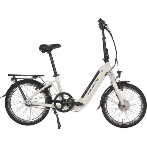 SAXONETTE E-Bike Compact Comfort Plus, 3 Gang, Nabenschaltung, Frontmotor, 360 Wh Akku, (mit Akku-Ladegerät), E-Bike Klapprad, faltbar