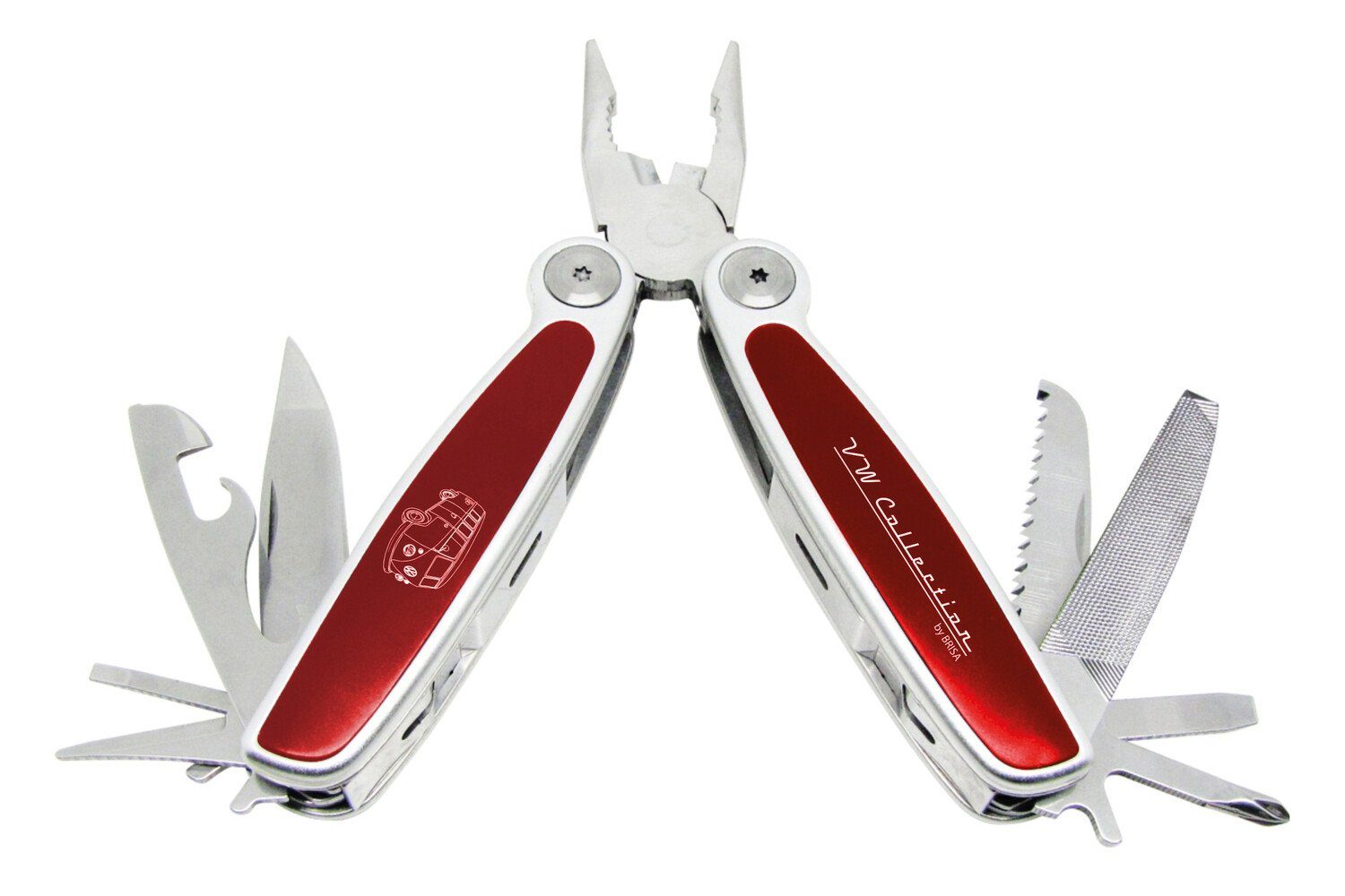 VW Collection Multifunktionsmesser, im retro by Volkswagen Bus BRISA Taschenwerkzeug roten Design T1 Multi-Tool