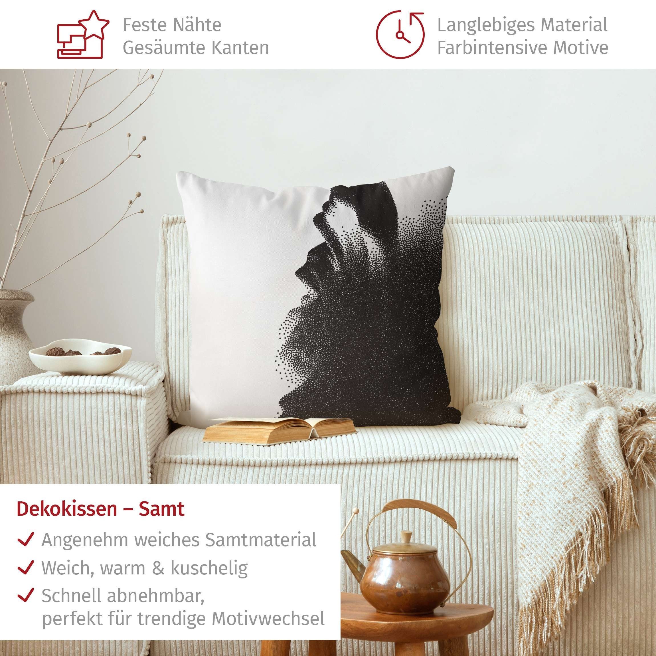 Bilderdepot24 Dekokissen drinnen Kissenhülle/ Sofakissen/ Zierkissen Kissenhülle schwarz Muster, Bezug mit / ohne Füllung Zierkissen Outdoor Sofa Bett