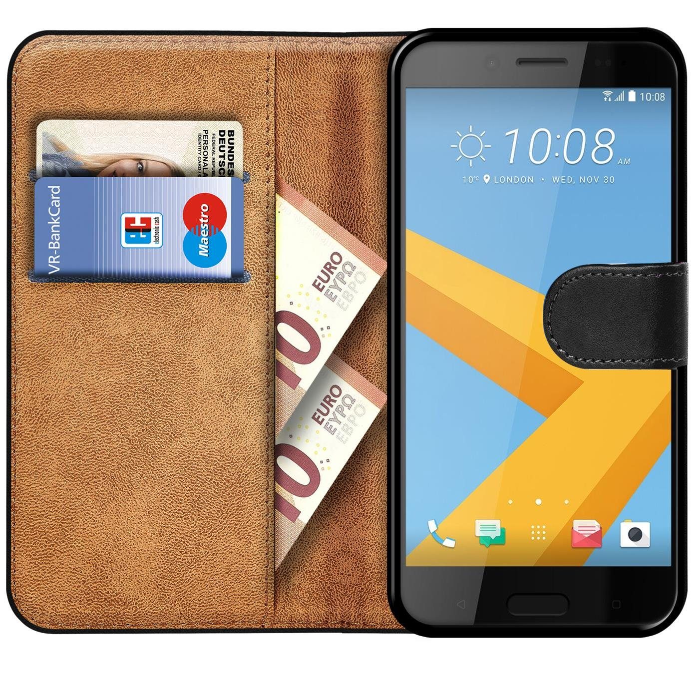 CoolGadget Handyhülle Book Case Handy Tasche für HTC 10 EVO 5,5 Zoll, Hülle Klapphülle Flip Cover Etui Schutzhülle stoßfest