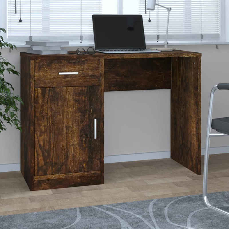 vidaXL Schreibtisch Schreibtisch mit Stauraum Räuchereiche 100x40x73 cm