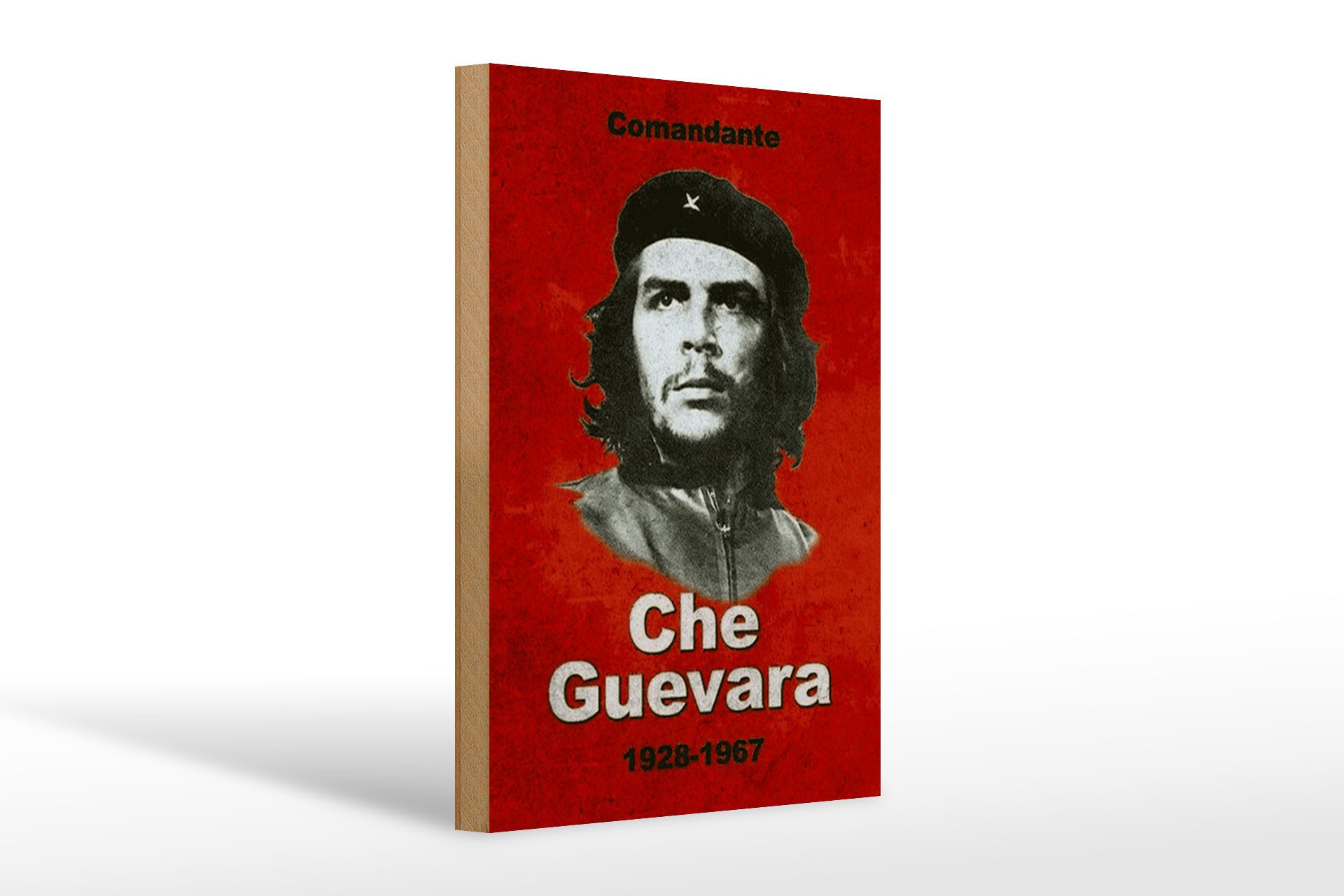 Femer GmbH Holzbild Retro 20x30cm Comandant Che Guevara 1928-1967, Nostalgie Retro Altes (1 St), Glatte Holzfaserplatte (MDF), vorn beschichtet