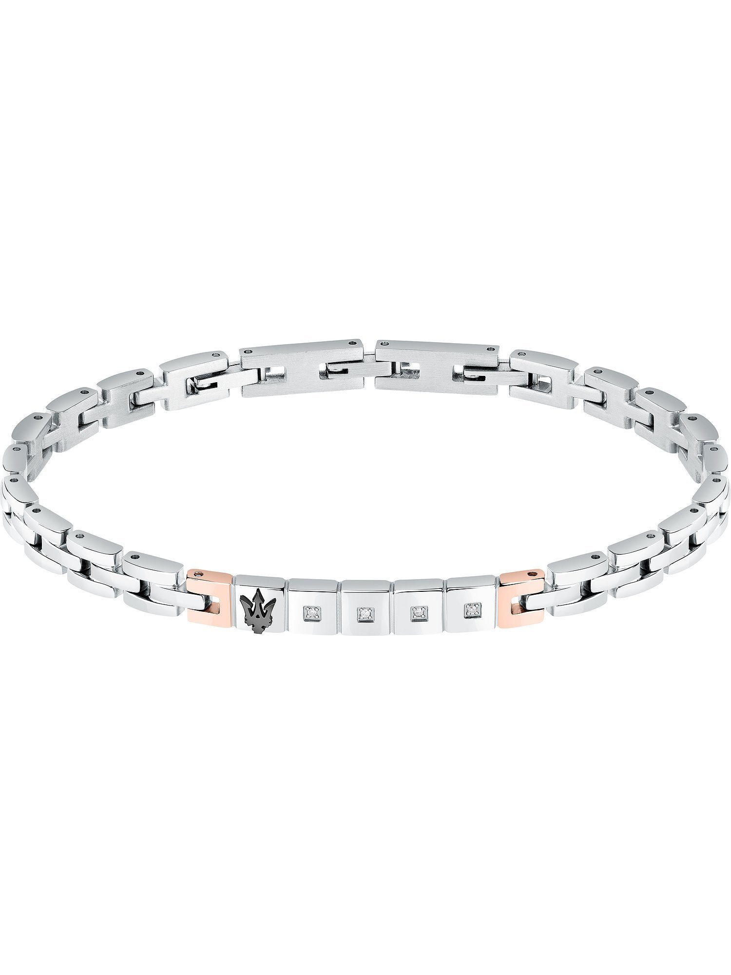 MASERATI Edelstahlarmband Maserati Herren-Armband Edelstahl Diamant