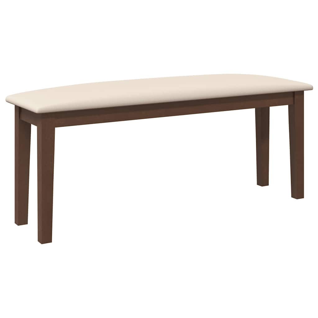 vidaXL Essbank Bank 110 cm Braun Massivholz Gummibaum