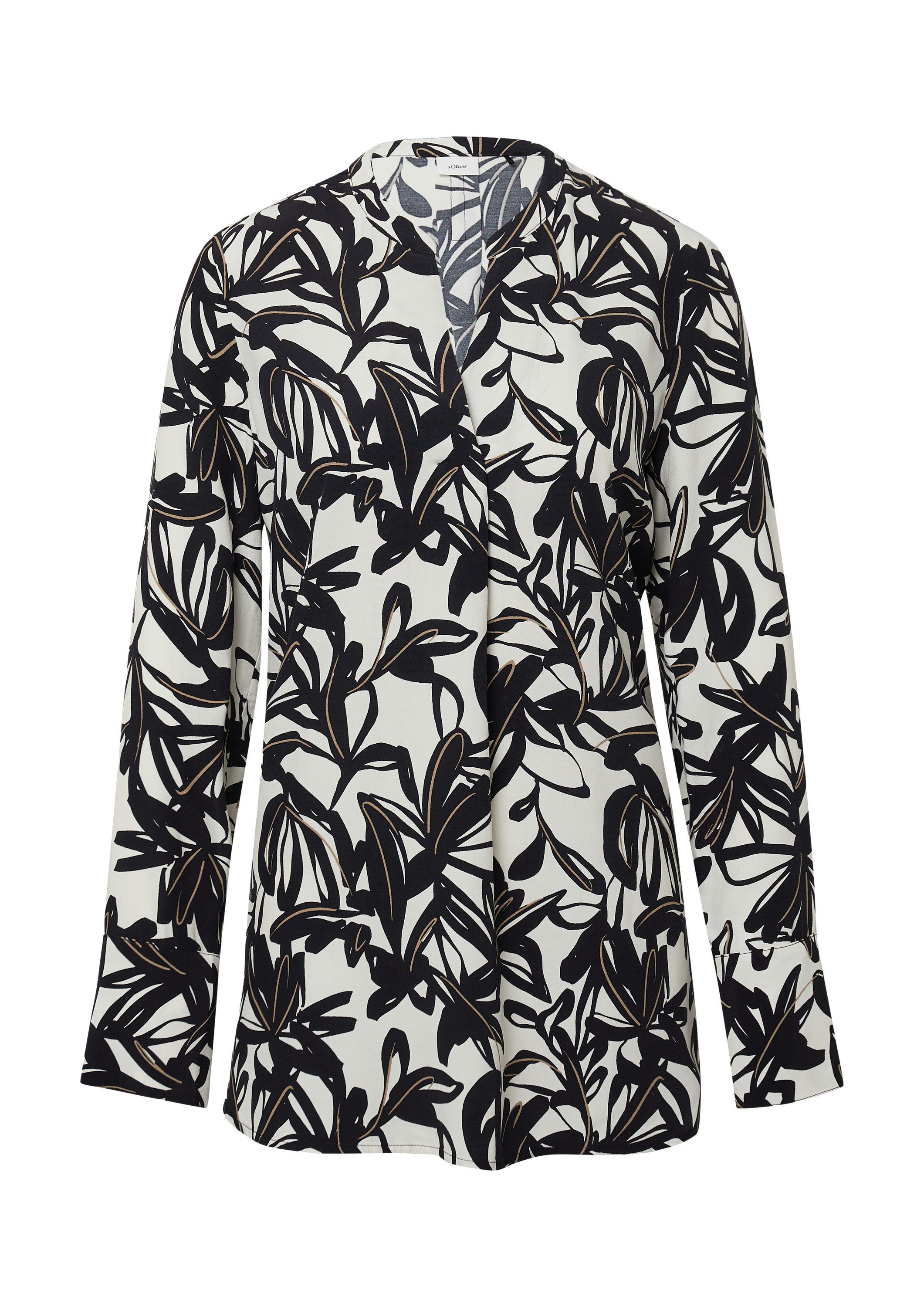 s.Oliver Langarmbluse Bluse Gemusterte Viskose-Bluse mit günstig online kaufen