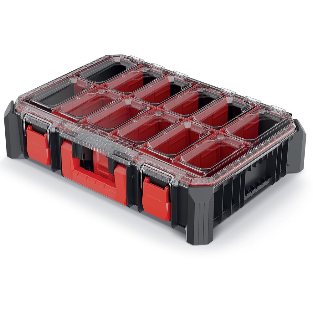 Prosperplast Werkzeugkoffer Kistenberg Organizer MSX 40 HIGH Kleinteilemagazin mit Trennstegen