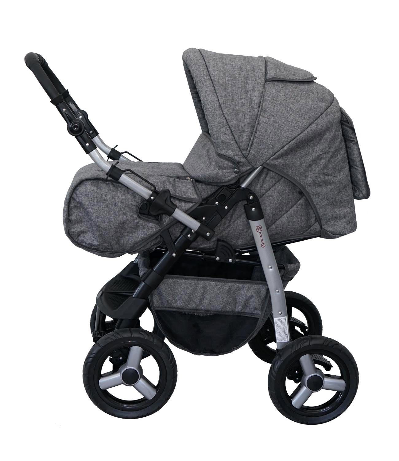 Clamaro combination stroller, Milo combination stroller, baby buggy, 3-in-1 set with infant car seat 0-13kg for Isofix