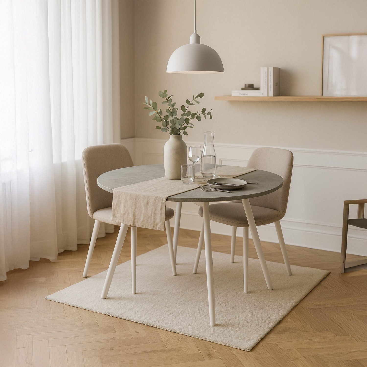 B&D home Esstisch TILL, Metallgestell schwarz oder weiß, ausziehbar 120-160 günstig online kaufen