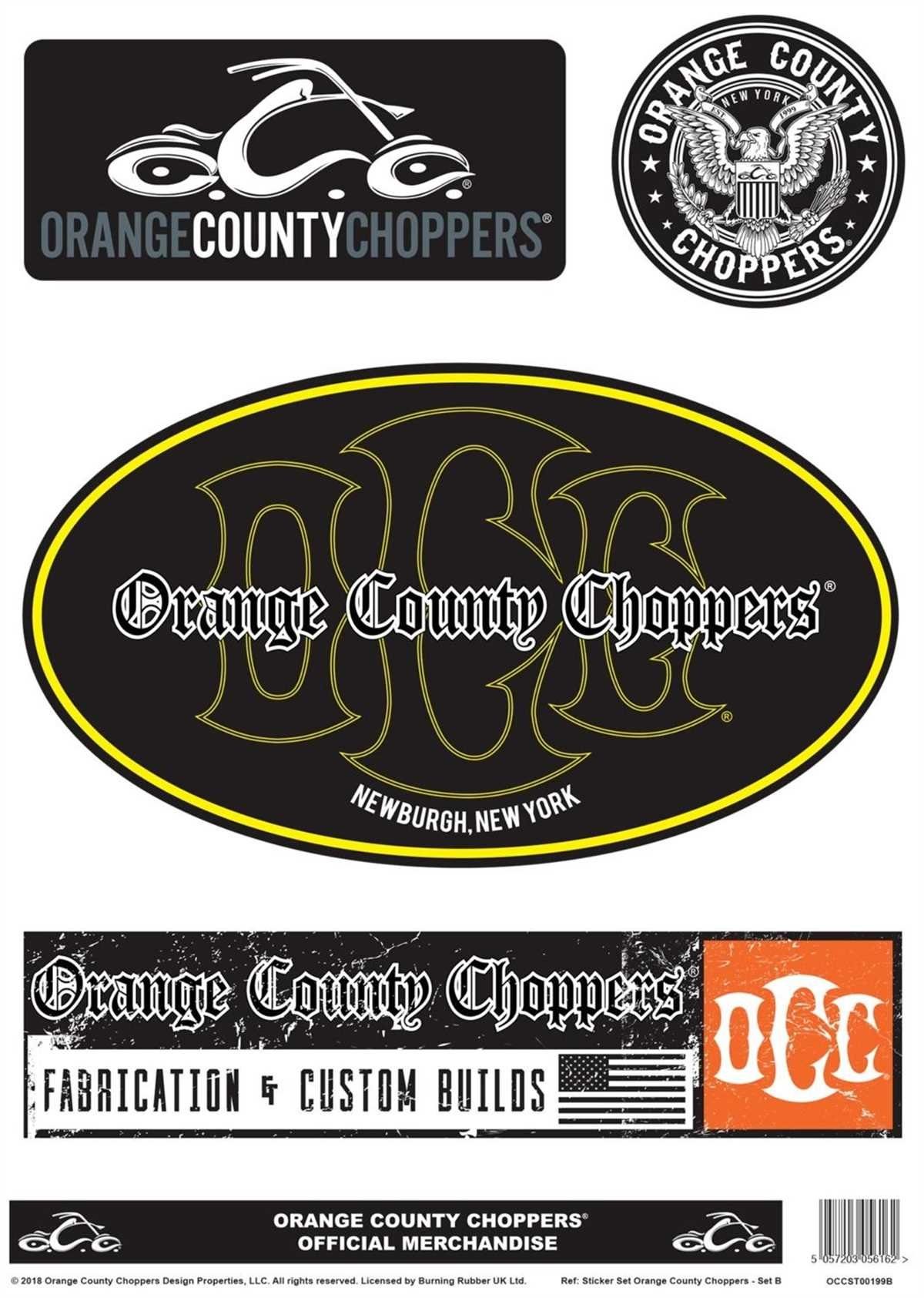 Orange County Choppers Aufkleber, Original OCC Sticker Set online
