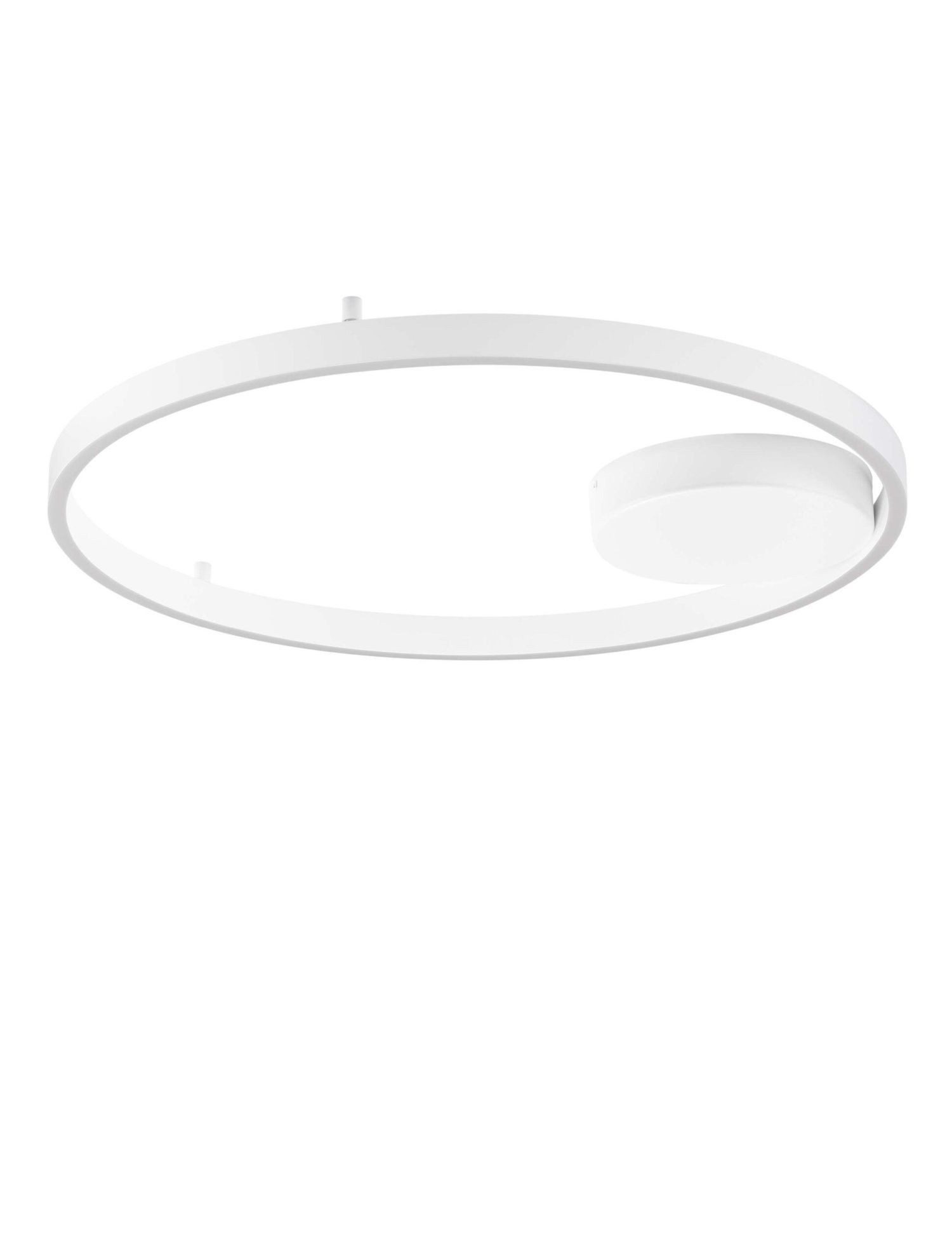Licht-Erlebnisse Deckenleuchte JENSEN, LED fest integriert, Warmweiß, LED Deckenlampe Weiß 2 flammig dimmbar Up Down Ø 60 cm 3000 K rund