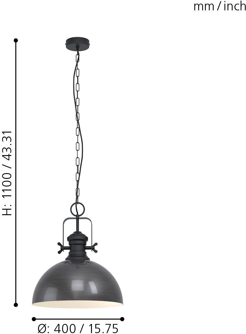 Pendelleuchte ohne COMBWICH, Hängeleuchte, Wohnzimmerlampe, Hängelampe EGLO Esstischlampe, 40 Leuchtmittel, E27 cm,