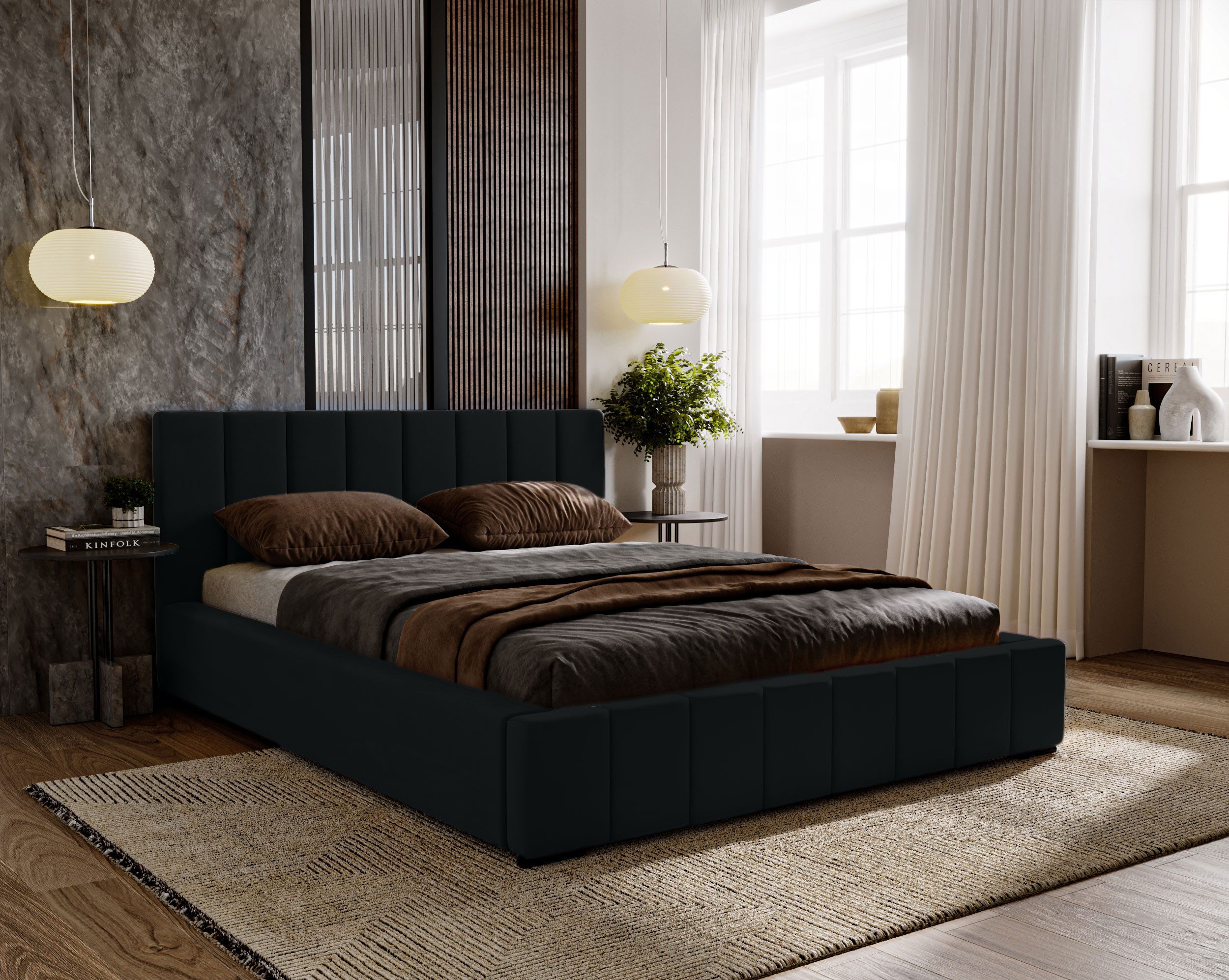 MARPUR Polsterbett NERO (Polsterbett mit Bettkasten und Kopfteil, Lattenros günstig online kaufen