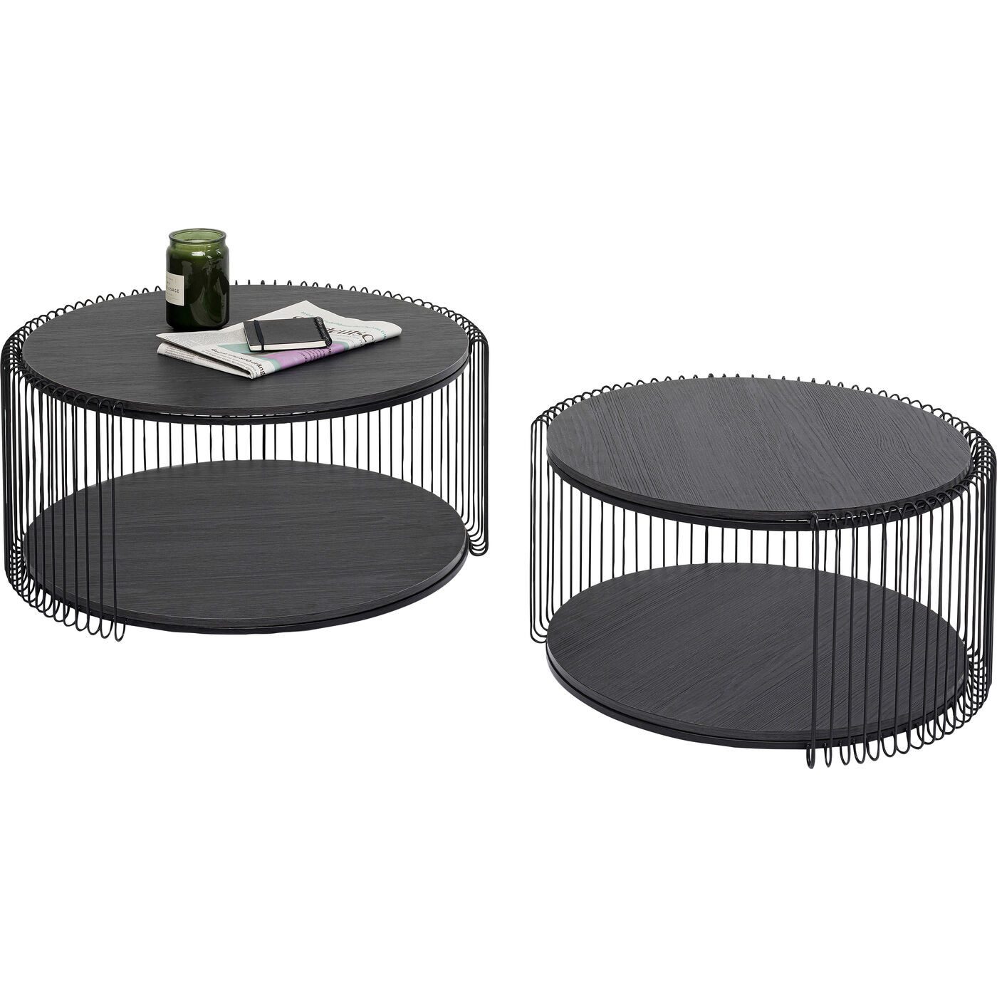 Kare Design Couchtisch Wire Double (2er Set), mit 2 Ablagen