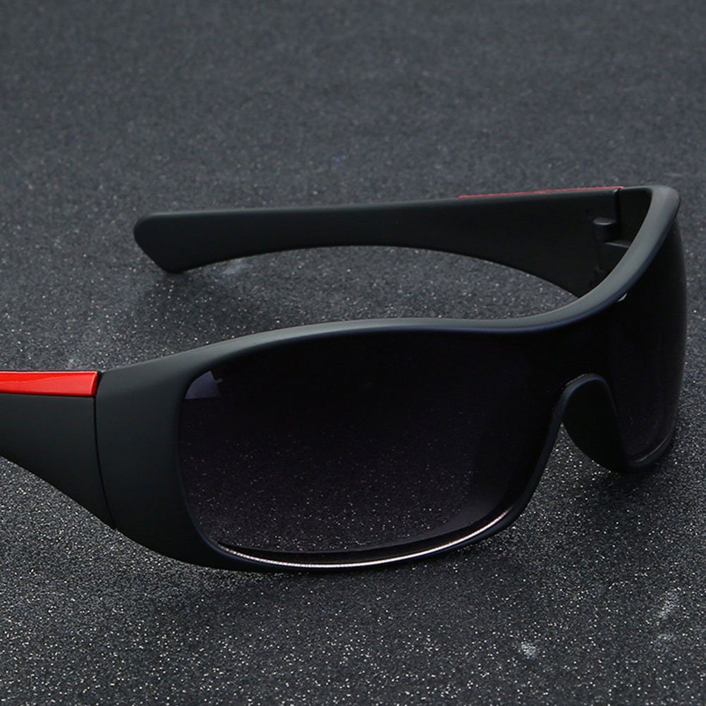 Fahrradbrille Schutz Sonnenbrille Rot Herren Polarisierte GLAMO Sportbrille UV Sonnenbrille