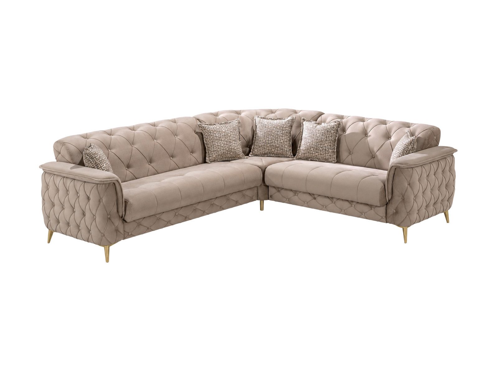 Villa Möbel Ecksofa Sucre Beige, 1 Teile, mit Stauraum