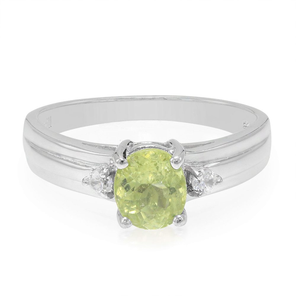 Cavill Silberring Cavill Ring Sterlingsilber platinbeschichtet, Kupfer-Turmalin 1,05 ct (1-tlg)