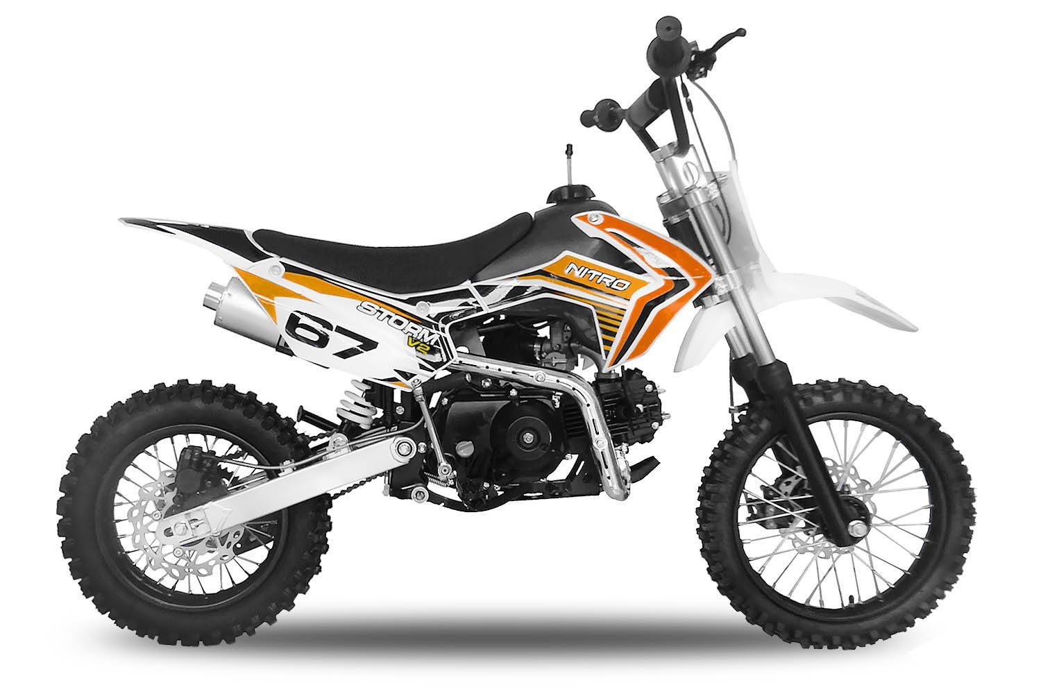Motors 4 Storm Crossbike, Pitbike midi Gang 125cc Orange Dirt-Bike Nitro Dirtbike 14/12" Kinder