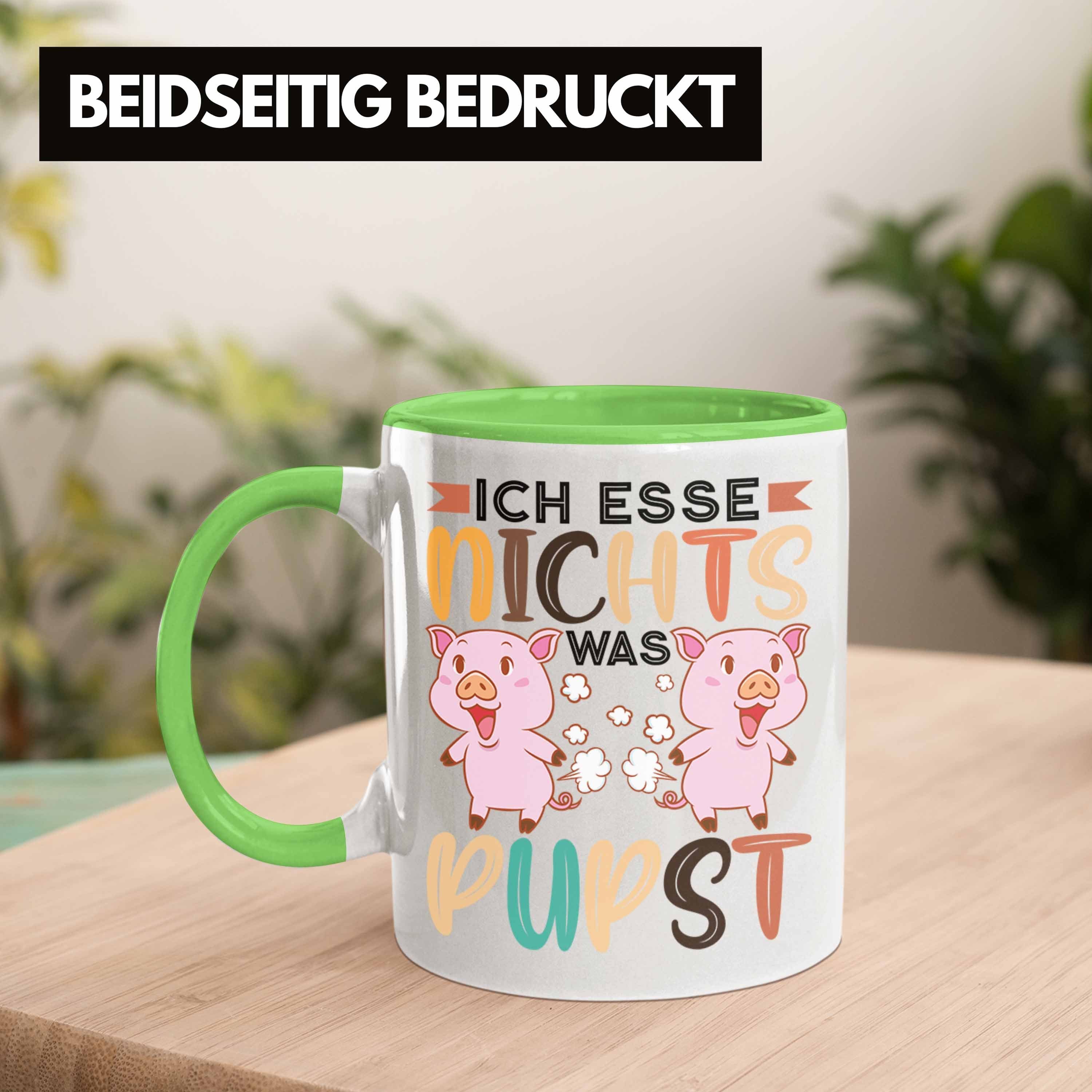 Pupst Trendation Geschenkidee Tasse Geschenk Spruch Grün Nichts Lustiger Ich Vegan Vegane - Veganer Spruch Veganerin Tasse Was Trendation Lebensweise Esse