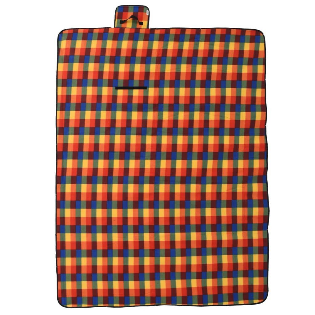 Wohndecke 200 x 150 cm Picknickdecke Faltbar Mehrfarbig Kariert 200x150 cm Samt
