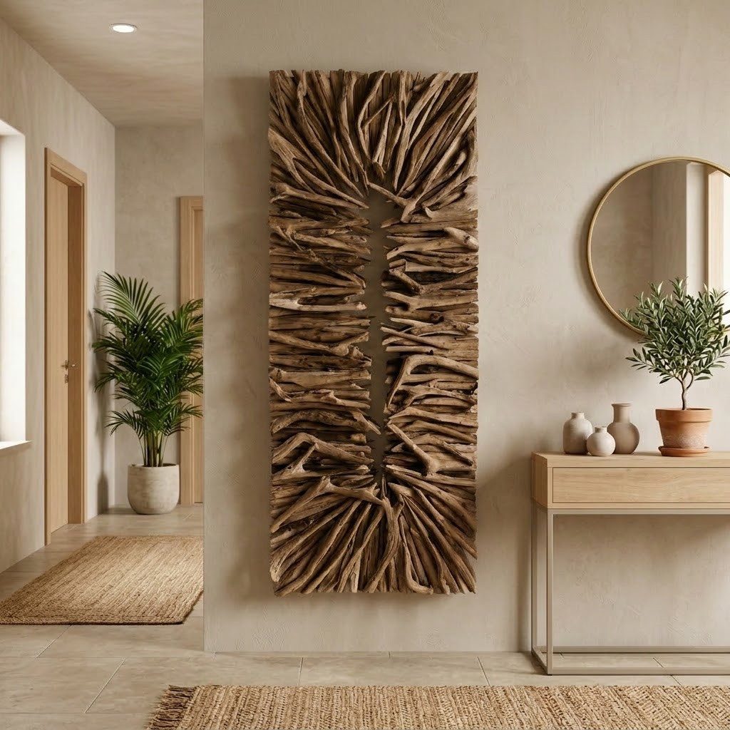 Möbel Bressmer Wandleuchte LUMINA Holz Wandleuchte, LED Wandlampe aus Teakholz,130 cm für Innen, LED fest integriert, Warmweiß