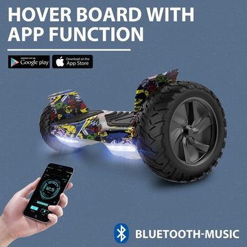 HITWAY Balance Scooter 8,5 Zoll All Terrain Hoverboard mit Bluetooth-App, 15,00 km/h