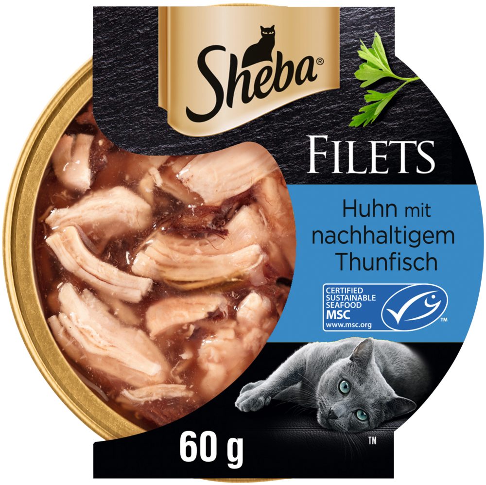 Sheba SHEBA® Schale Filets Huhn mit nachhaltigem Thunfisch 60g, für: Katze