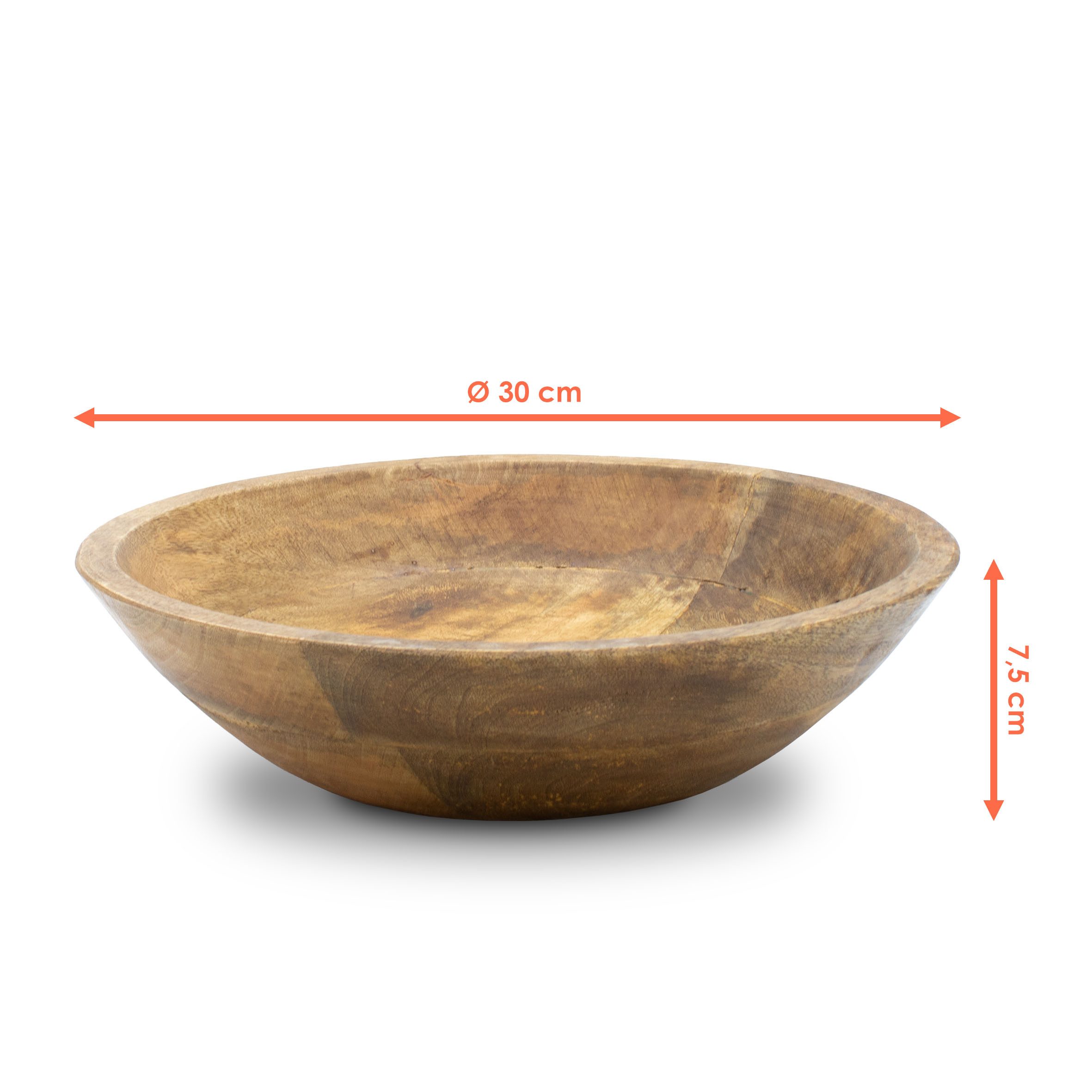Spetebo Dekoschale aus Mango Holz (Runde Schale, 1 St., massivem Mangoholz, Ø 30 cm), Vielseitig einsetzbar