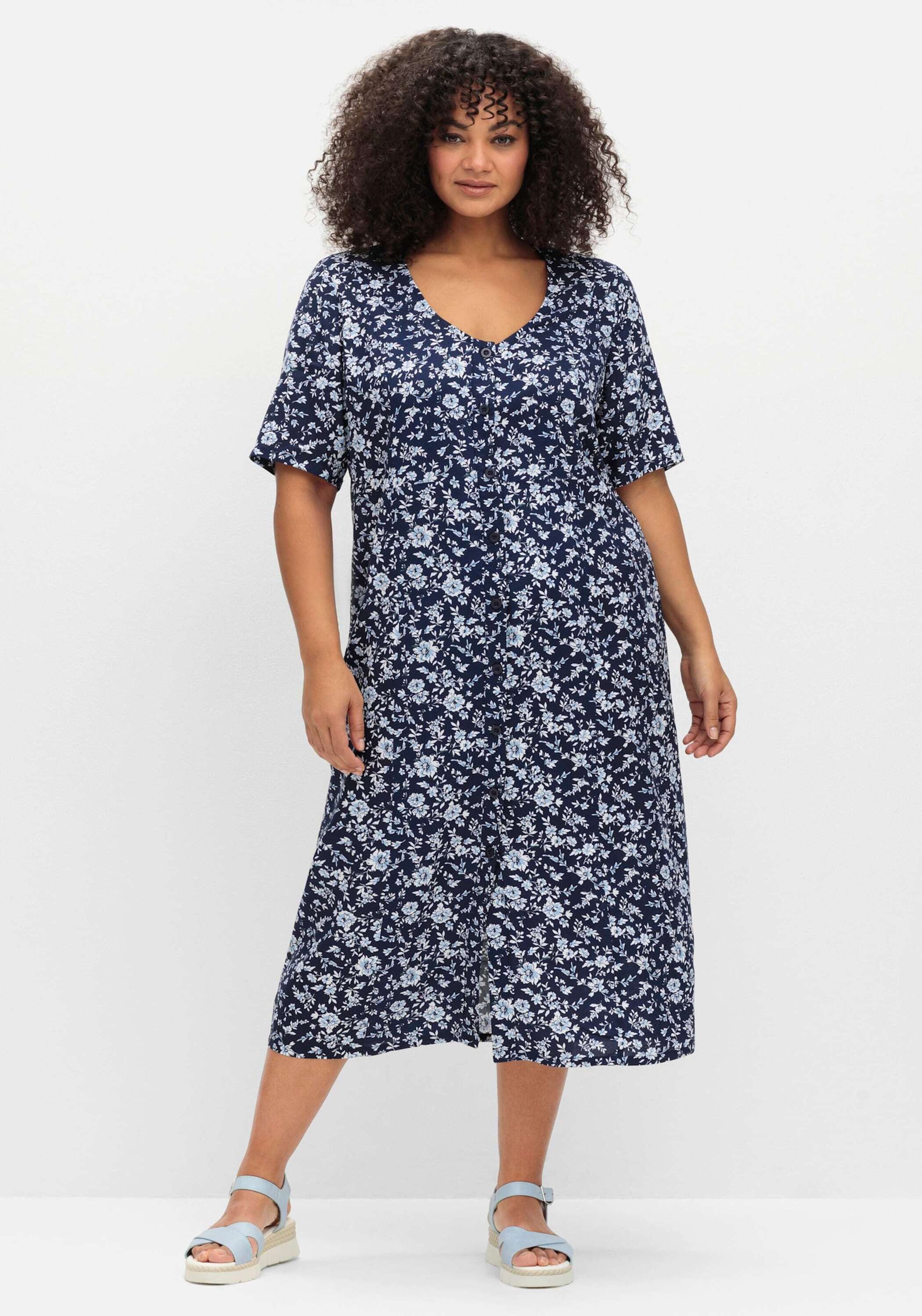 Etuikleid Druck-Kleid Kurzarm