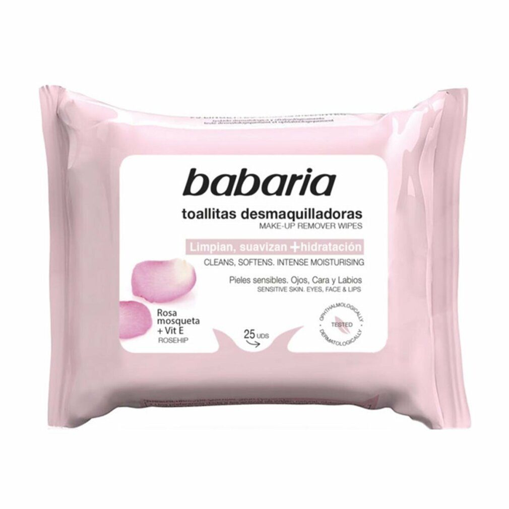 babaria Gesichtsreinigungstücher Rosa Mosqueta Make Up Remover Wipes 25 Units
