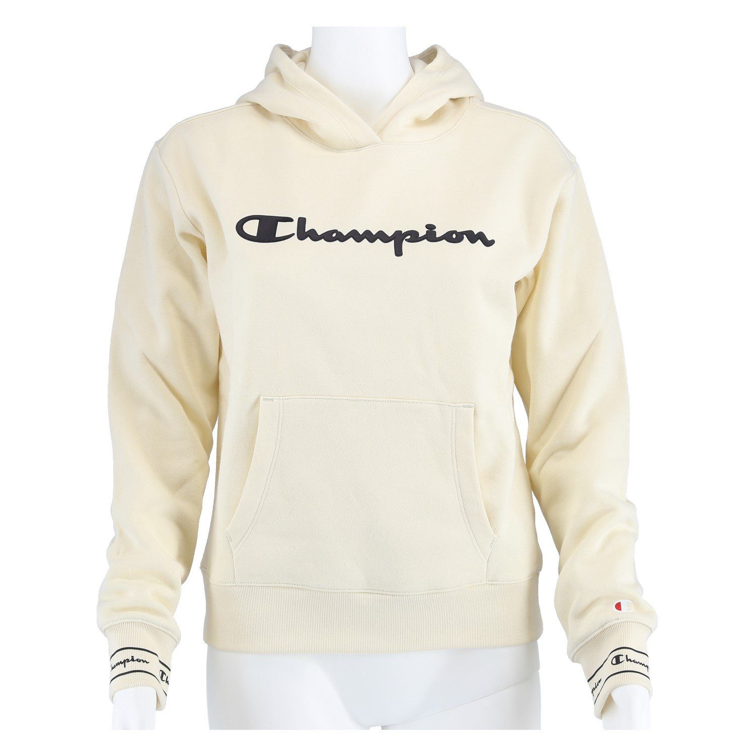 Champion Kapuzenpullover Hoodie Big Logo Print beige Mädchen