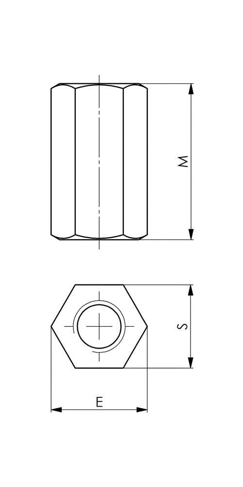 AMF Gewindeschraube Verlängerungsmutter M12 6334 mm Nr. 19 Schlüsselweite