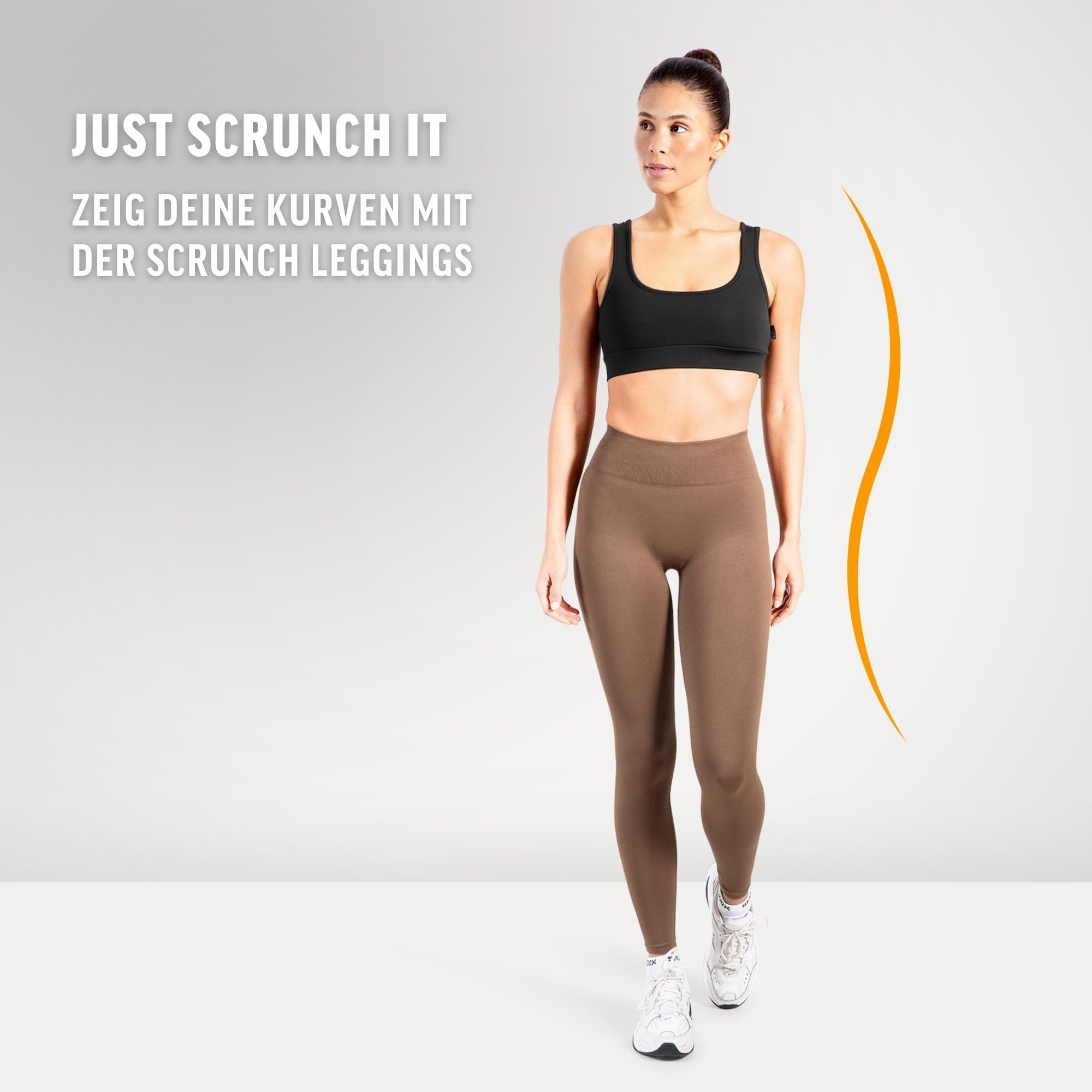 Smilodox Leggings Cetrina, Push Up Scrunch Leggings mit Schriftzug Fitness & Alltag Seamless, High Waist, Scrunch Sporthose, Atmungsaktiv, Blickdicht – Bild 4 von 5