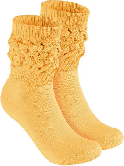 BRUBAKER Schoppersocken Slouch Socken - Damen Fitnesssocken (80s Style, 1-Paar, Baumwolle) Knit Sportsocken für Fitness, Yoga, Workout, Gymnastik und Wellness