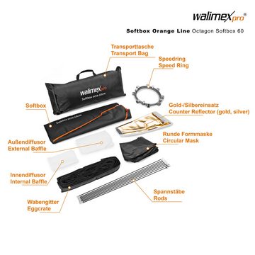 Walimex Pro Softbox Octagon Softbox PLUS Orange Line 60