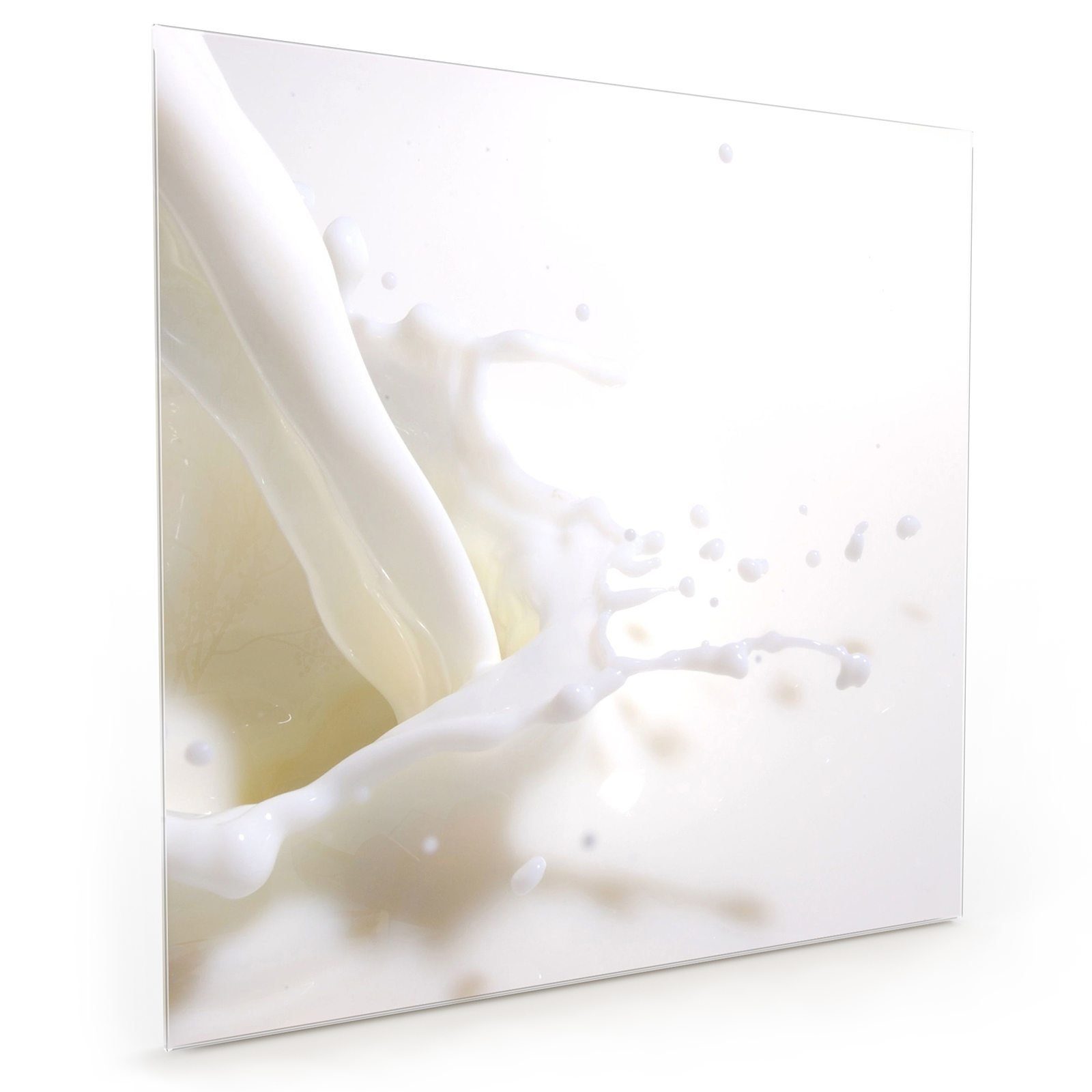 Glas Milch Primedeco Splash Spritzschutz Küchenrückwand