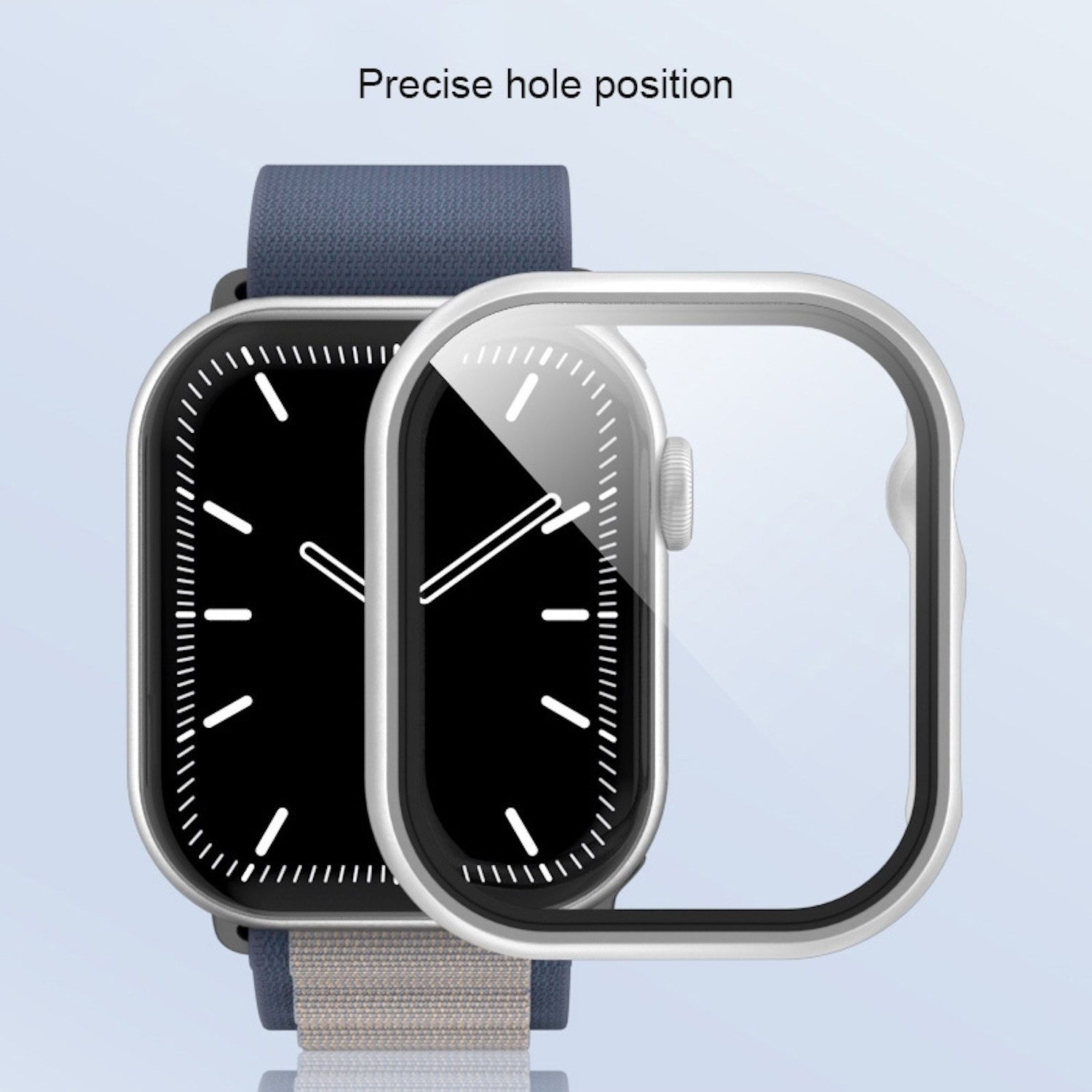 Wigento Smartwatch-Hülle Für Apple Watch Series 11 / 10 46mm Kunststoff Hülle + H9 Glas Schwarz, Schutzhülle aus PC + gehärtetem Glas für Rundumschutz