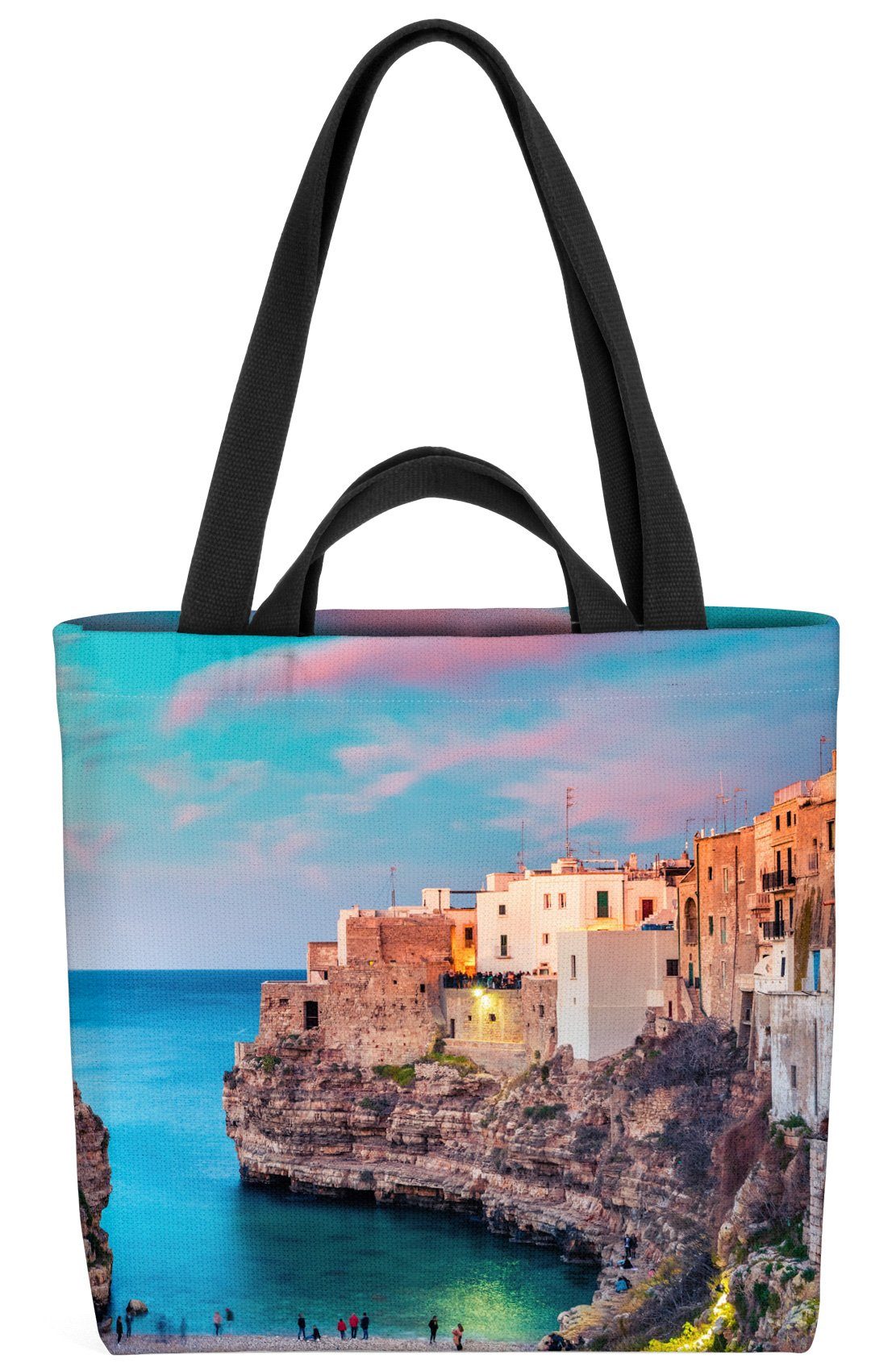 (1-tlg), Urlaub Henkeltasche Polignano mediterran Hafen Reise italienisch Strand Italien VOID Meer