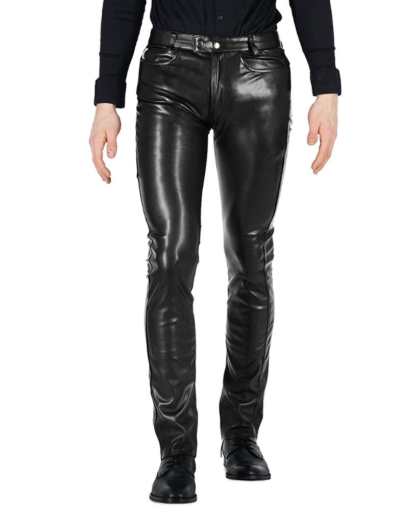 BOCKLE Lederhose Bockle® NEW FAUX STRETCH LEATHER SKINNY PANTS