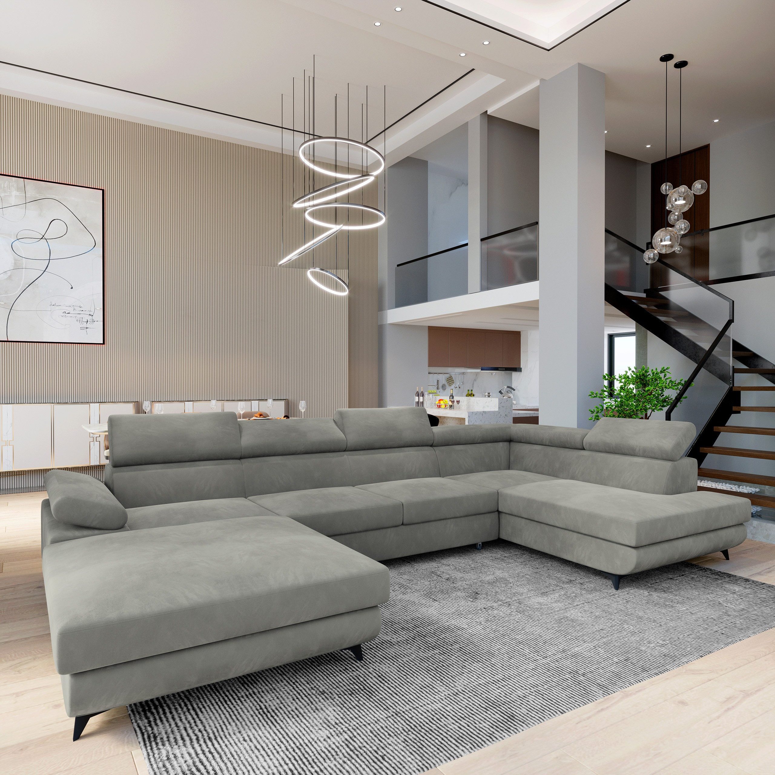 Masseno Ecksofa RUBANO mit Schlaffunktion U-Form, günstig online kaufen