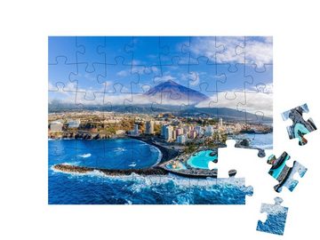 puzzleYOU Puzzle Puerto de la Cruz, Vulkan Teide, Teneriffa, 48 Puzzleteile, puzzleYOU-Kollektionen Atlantik, Teneriffa, Insel & Meer