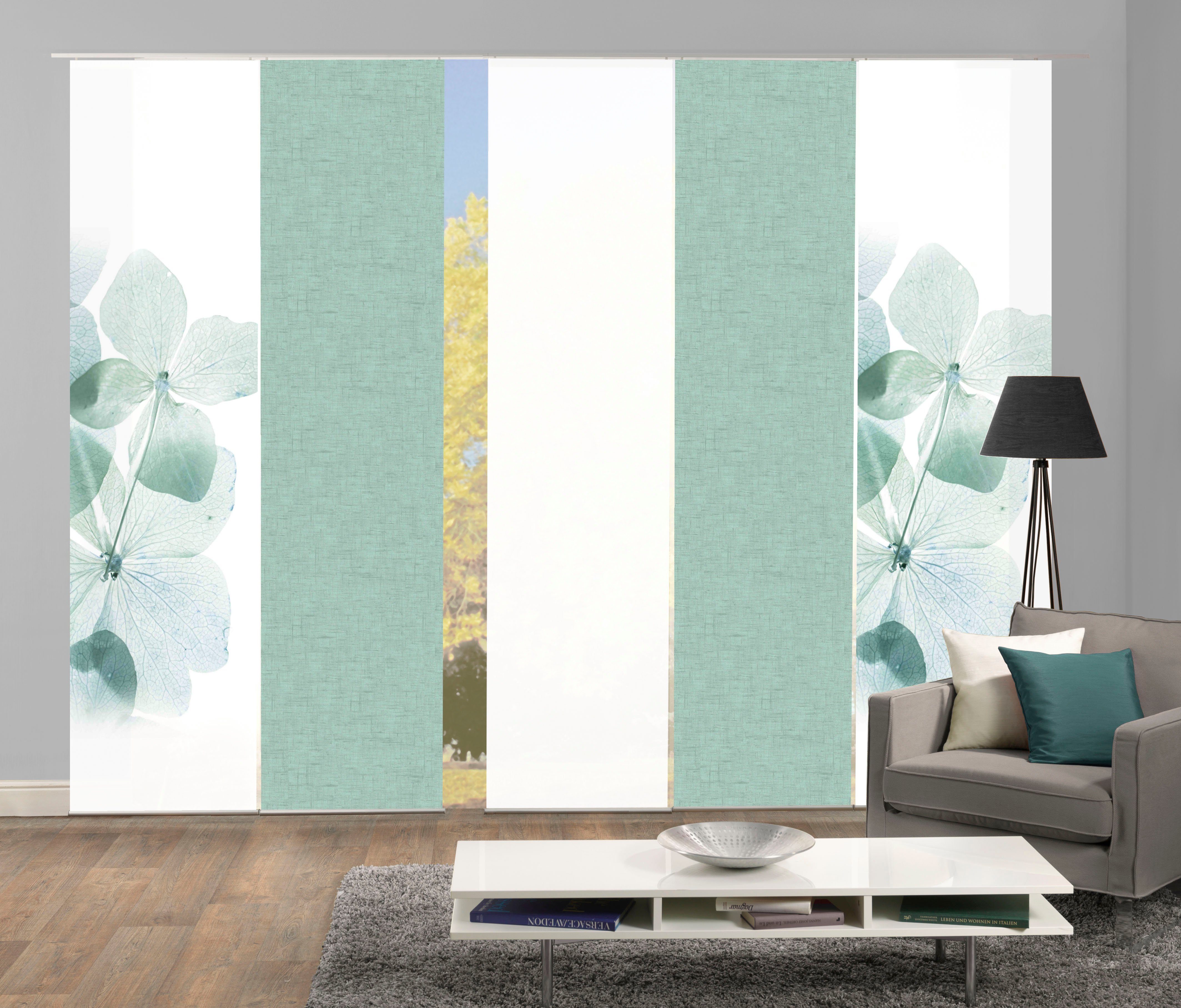 HOME WOHNIDEEN Schiebegardine BONITA 5er SET (5 St), Paneelwagen, blickdich günstig online kaufen