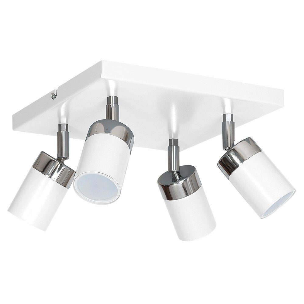 Licht-Erlebnisse Deckenstrahler JOKER, ohne Leuchtmittel, Weiß Silber Deckenspot modern Deckenlampe Grau Zylinder Lampe